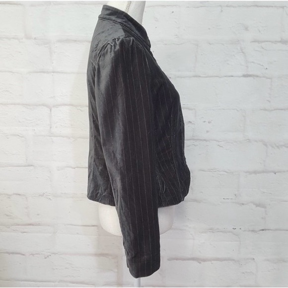 Ann Taylor Loft Velvet Gray/silver shimmer jacket Sz 12 - Picture 6 of 16